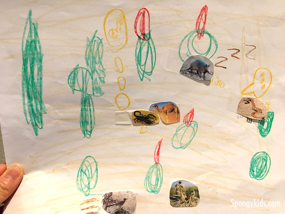 Animal Habitats For Kids Deserts desert scenery and animals drawing