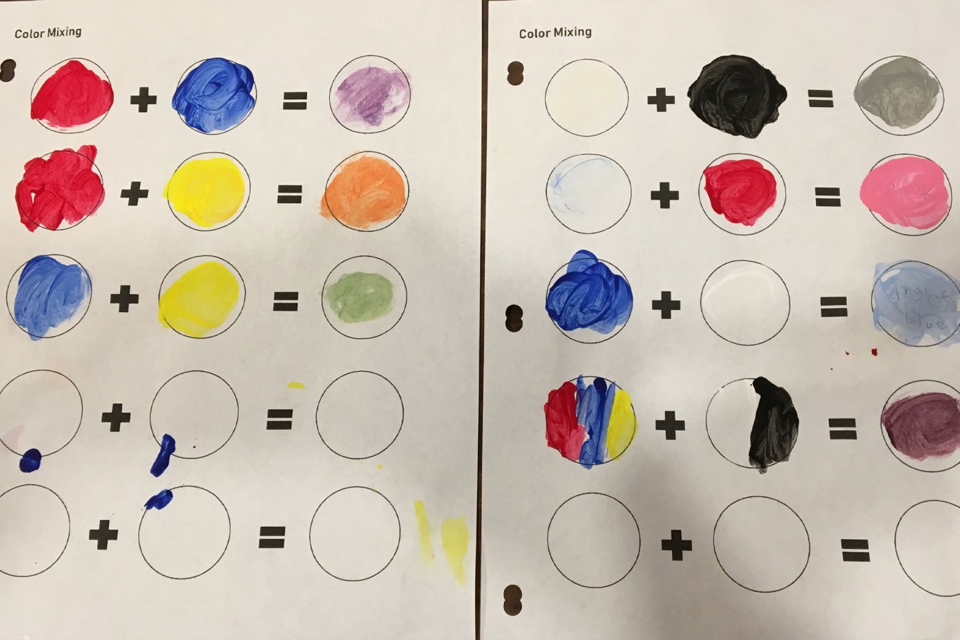Mixing color activity Result